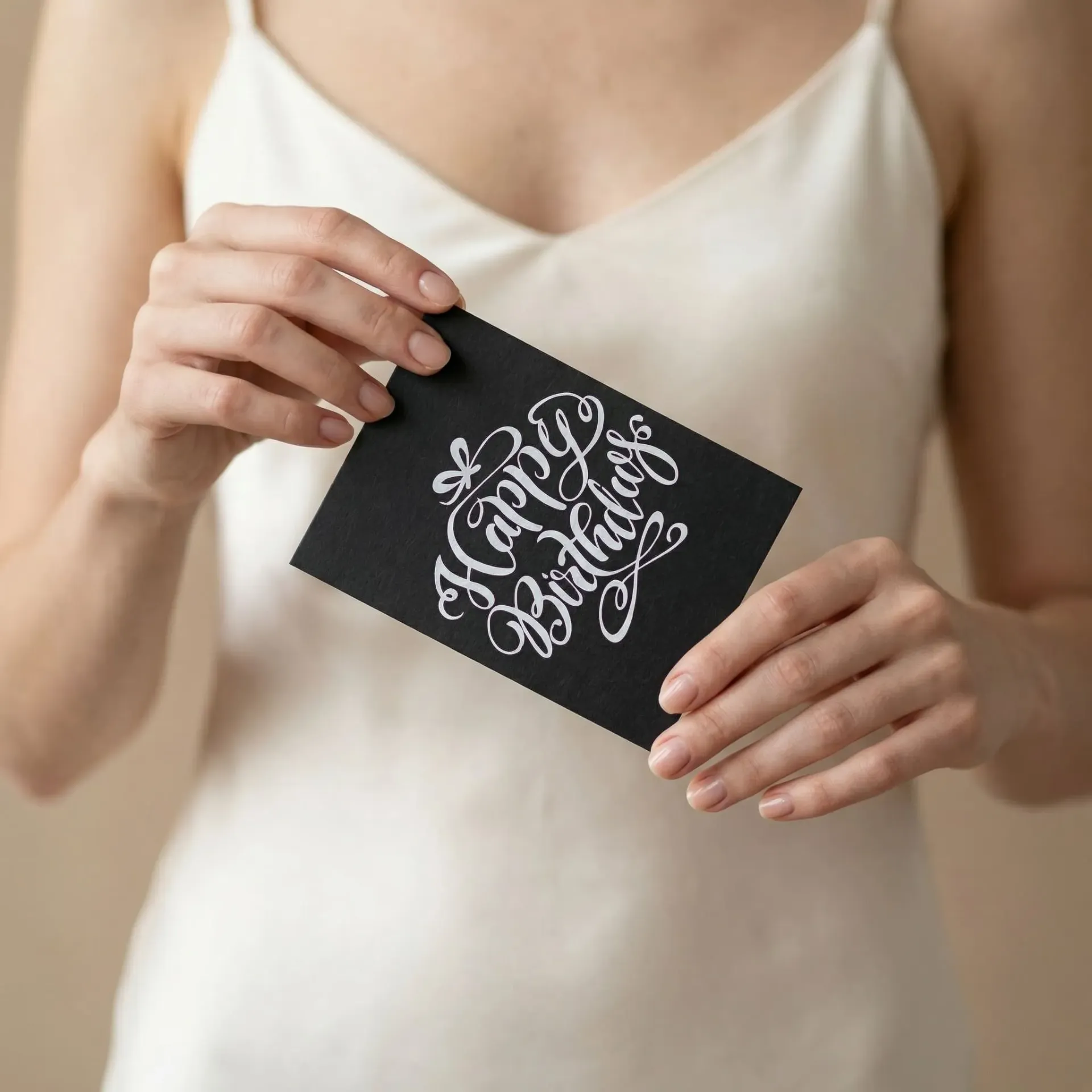 Přání "Happy Birthday" černé
