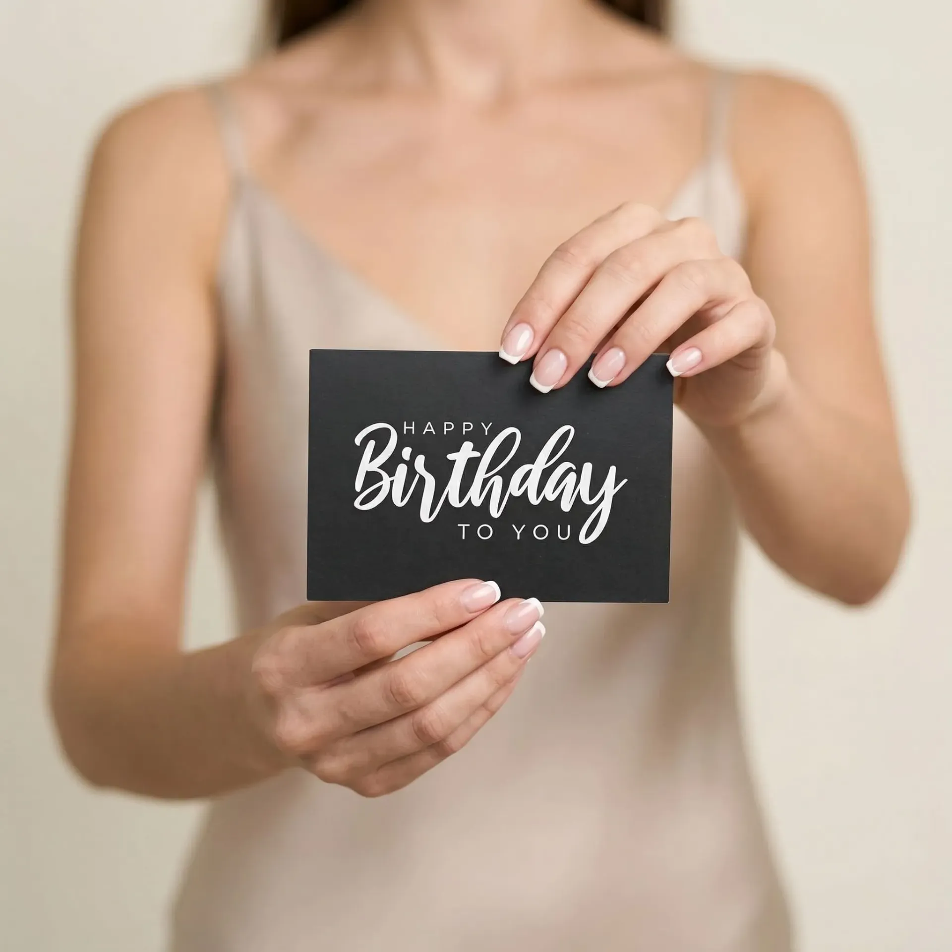 Přání "Happy Birthday to you" černé